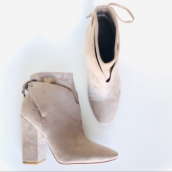 Kendall & Kylie Zola Beige Suede Ankle Booties - Picture 4 of 7